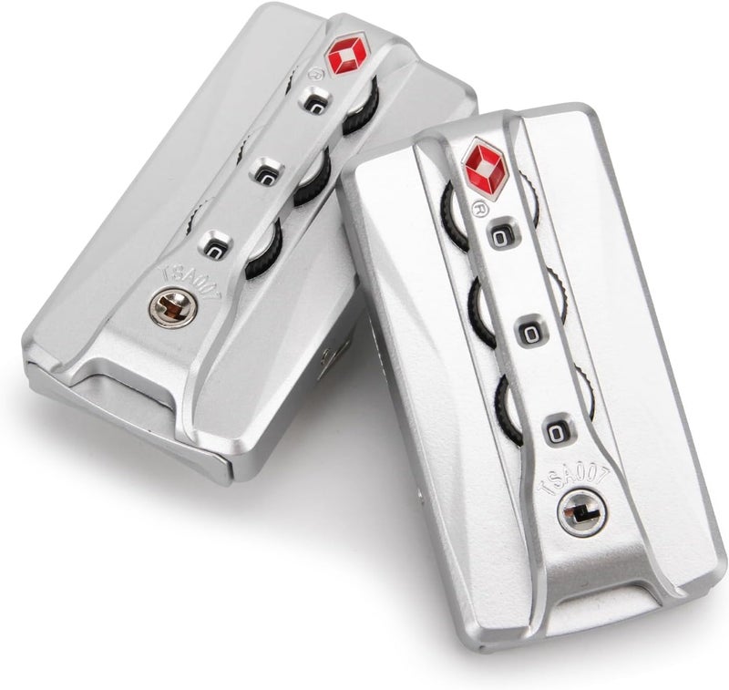 Ech.Apr 2-Pack TSA Locks for Luggage, Luggage Locks TSA Approved, Small Travel Combination Lock for Luggage Bag Backpack Baggage Suitcase, Silver JS620 - Image 2